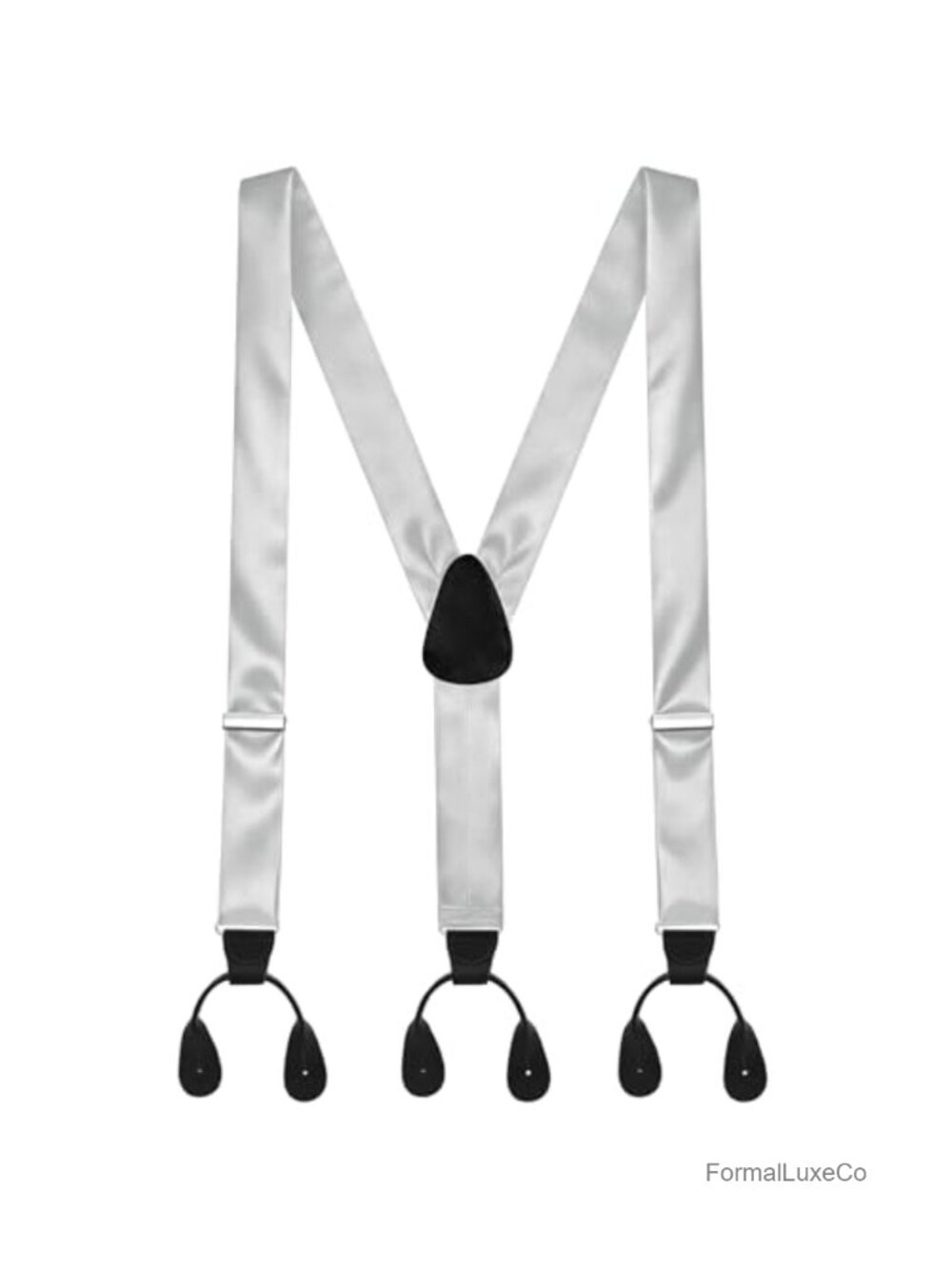 Silk Suspenders Men Tuxedo Formal Button End Y-Back Adjustable
